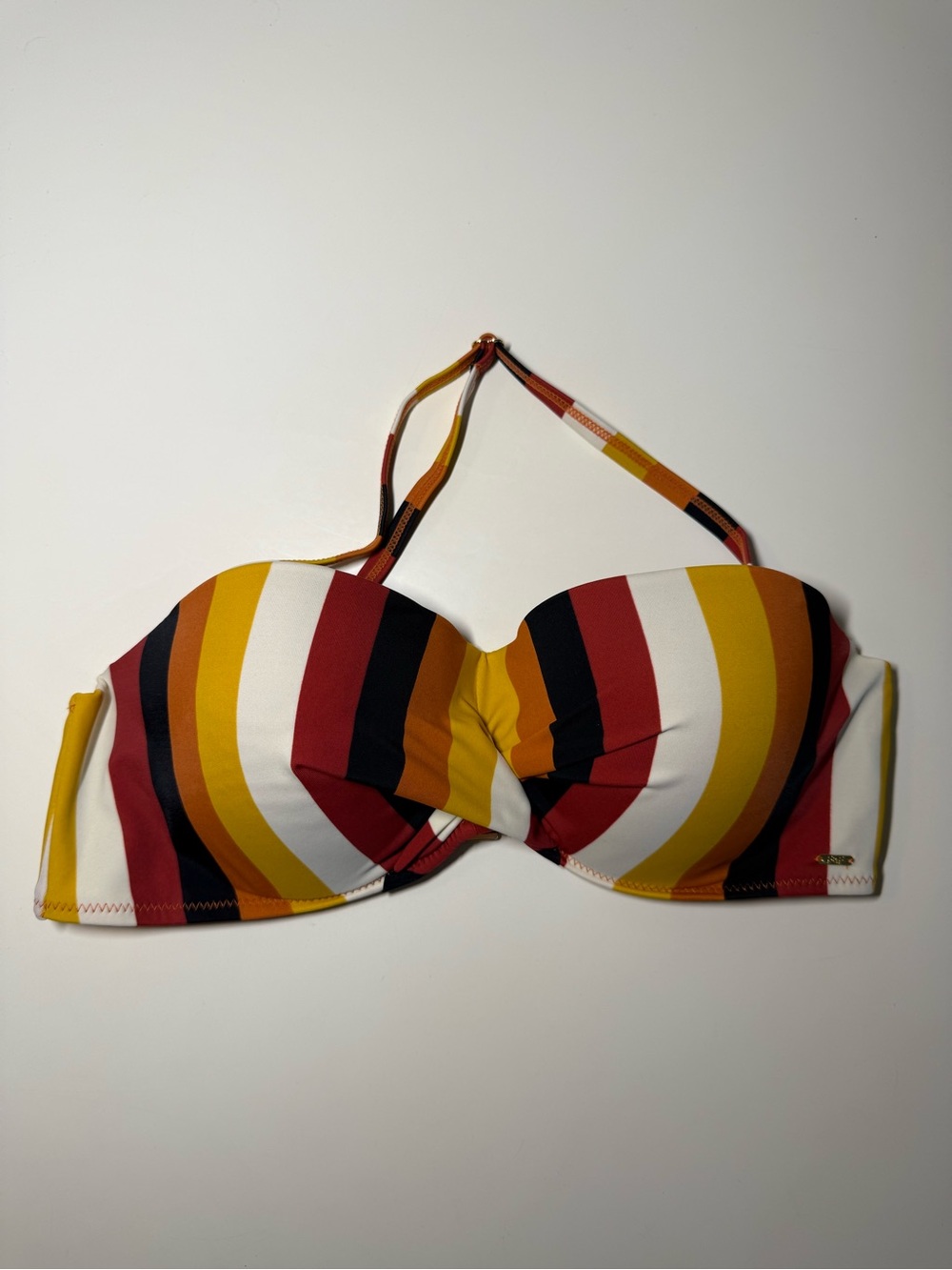 F&F Striped Halter Bandeau Bikini Top